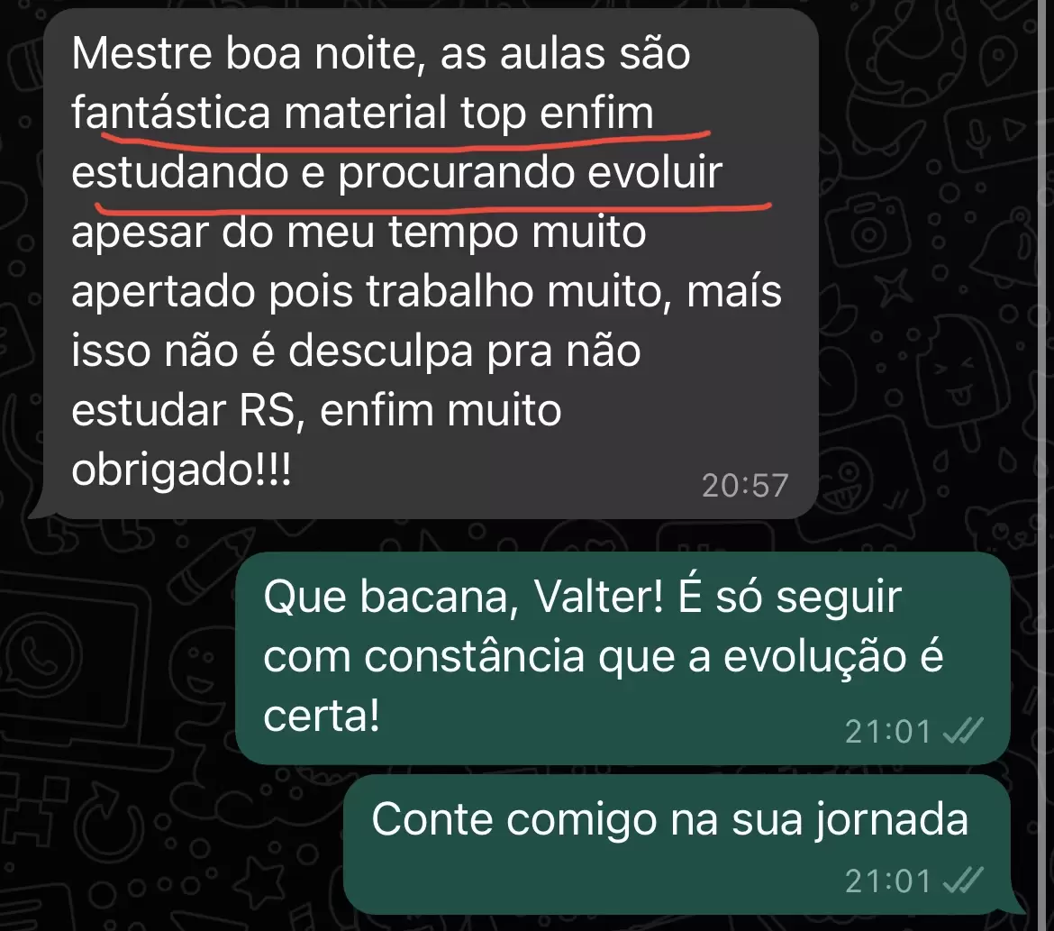 Depoimento de aluno
