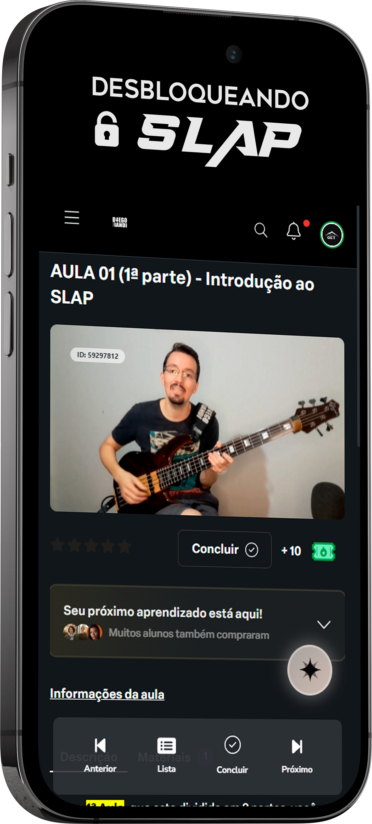 App da área de membros no celular